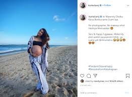 sheila marcia shows off a growing baby p