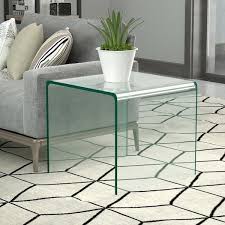 Clear Tempered Glass End Side Table