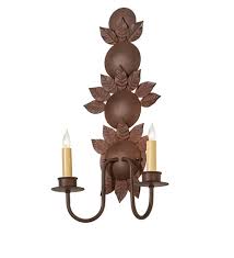 12 Wide Tole Leaf 2 Light Wall Sconce