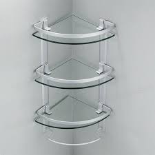3 Layer Corner Glass Shelves For