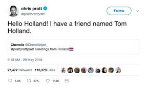 And some of the people who make twitter so hilarious, are the people observing and responding to threads of tweets. Chris Pratt Tweeted About A Casual Friend Of His Funny Celebrity Tweets Marvel Funny Funny Tweets