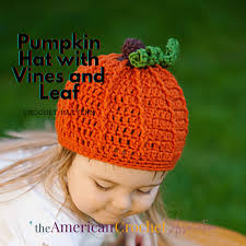 pumpkin hat crochet pattern with vines