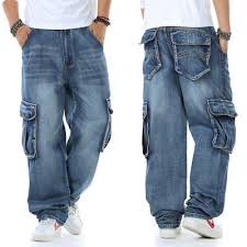 men jeans relaxed fit cargo pants big