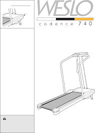 weslo treadmill cadence 740 user guide