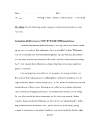 date b writing sample compare writing sample compare contrast essay 61630 cats dogs directions use the following sample compare contrast essays to help you write your own