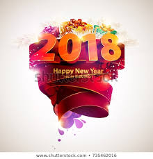 Happy New Year 2018 Poster Template Stock Vector Royalty Free