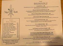table menu in rocklin california