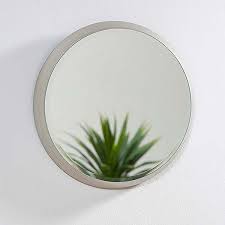 Round Silver Wall Mirror Look Again