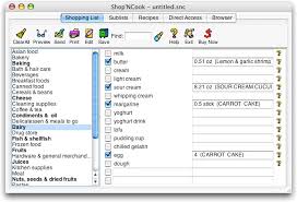 Grocery Shopping List And Recipe Organizer Software Shopncook