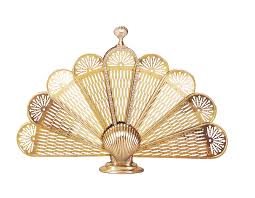 polished brass shell ornate medium fan