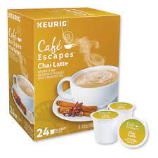 cafe escapes chai latte k cups 96 carton