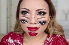 this double face halloween makeup look