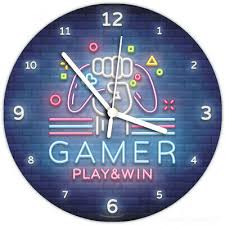 gamer clock neon style glow in
