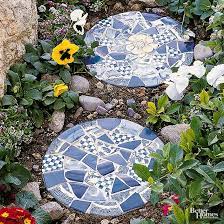tile topped stepping stones stepping