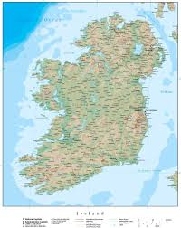 Írország ismert a zöld legelők, szórakoztató szerető polgárok, és a sokszínű kulturális háttér. Irorszag Domborzati Terkep Terkep Irorszag Terep Eszak Europaban Europa