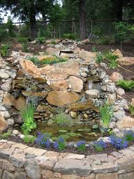 Backyard Waterfall Made From River Rock