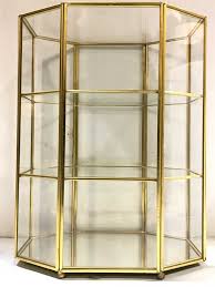 Small Display Case Gold And Glass Ga