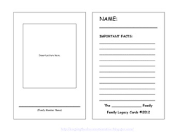 Family Legacy Trading Cards Template