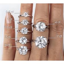 6 diamond rings by actual carat size