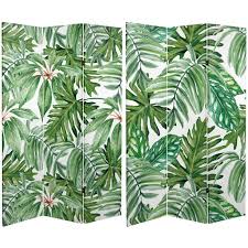 The screen has three folding lines which is useful in order to place the divider and to store or transport it. Oriental Furniture 6 Ft Tall Double Sided Palm Leaves Canvas Room Divider 3 Panel Walmart Com Walmart Com