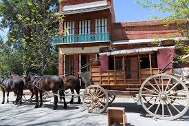 old western gold rush town stock photo