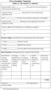 Price Quotation Template Business Quote Definition Biology