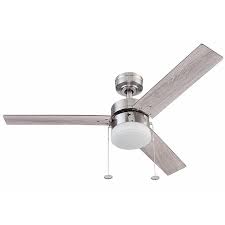 For rooms with high or vaulted ceilings, you can opt for downrod mounting. Harbor Breeze Vue 44 In Nickel Led Indoor Ceiling Fan With Light 3 Blade In The Ceiling Fans Department At Lowes Com