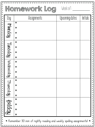 Assignment Sheets Weekly Sheet Template Free In French Translate