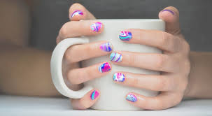 how to do water marble nails