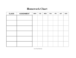Printable Homework Chart