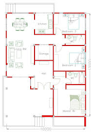 130 Sq M 3 Bedroom House Plan Cool