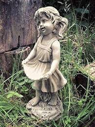 Garden Little Girl Statue With Pinny
