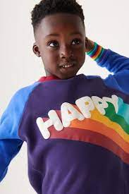 Happy Rainbow Crew Neck Sweatshirt