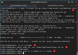 how to install drupal 9 on fedora 34