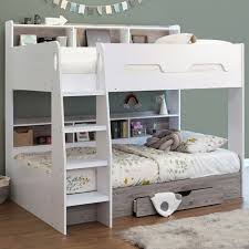 Castel Single Bunk Bed With Shelves And