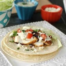 fish tacos with creamy cilantro sauce