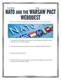 Cold War Nato And The Warsaw Pact Webquest With Key