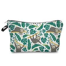 sloth jade leaf makeup bag