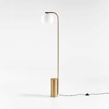 Arren Brass Corner Floor Lamp With Milk