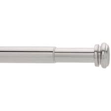 single curtain rod in brushed nickel