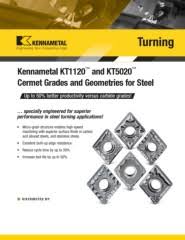 Kennametal Kt1120 Cermet Grades And Geometries For Steel