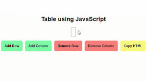 create table using javascript