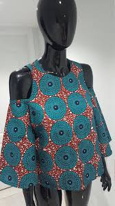 Beautiful African Print Cold Shoulder Top All Sizes Are Us