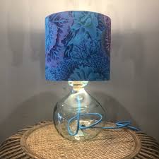 Mini Glass Lamp Base Clear With Blue