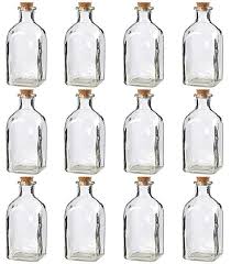 Juvale 6 Oz Clear Glass Bottles With