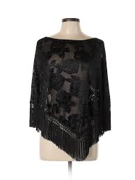Details About Rampage Women Black Poncho One Size