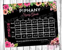 Piphany Sizing Fit Guide Piphany Size Chart Poster