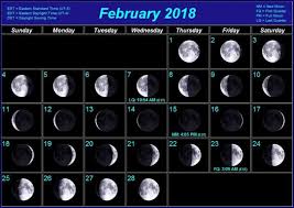 Full Moon February 2018 Calendar Moon Phase Calendar Moon