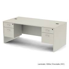 Our complete selection of pedestal desk, click and ship direct to your door. Belair Lite Double Pedestal Desk With 3 4 Modesty All Sizes Finishes Atwork Office Furniture Canada