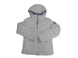 American Eagle Women Hooded Coat Jacket Full Zip Long Sleeves White Si